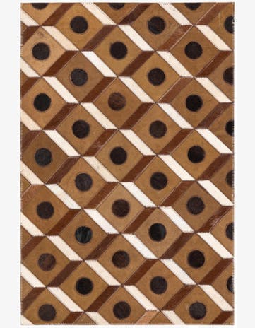 2' x 3' Cowhide Leather Rug