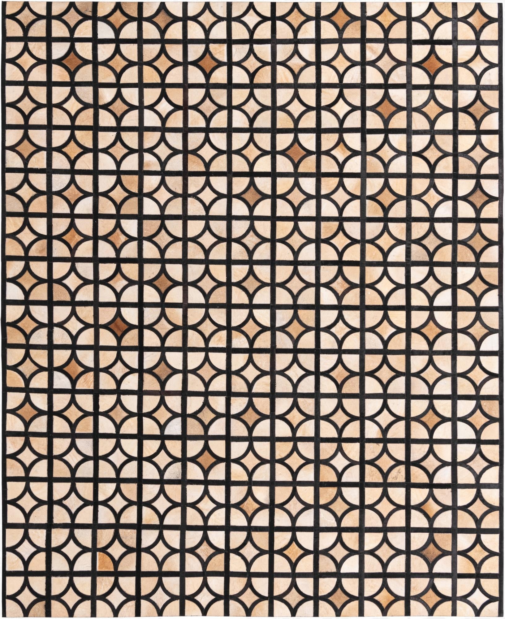 8' 1 x 10' Cowhide Leather Rug