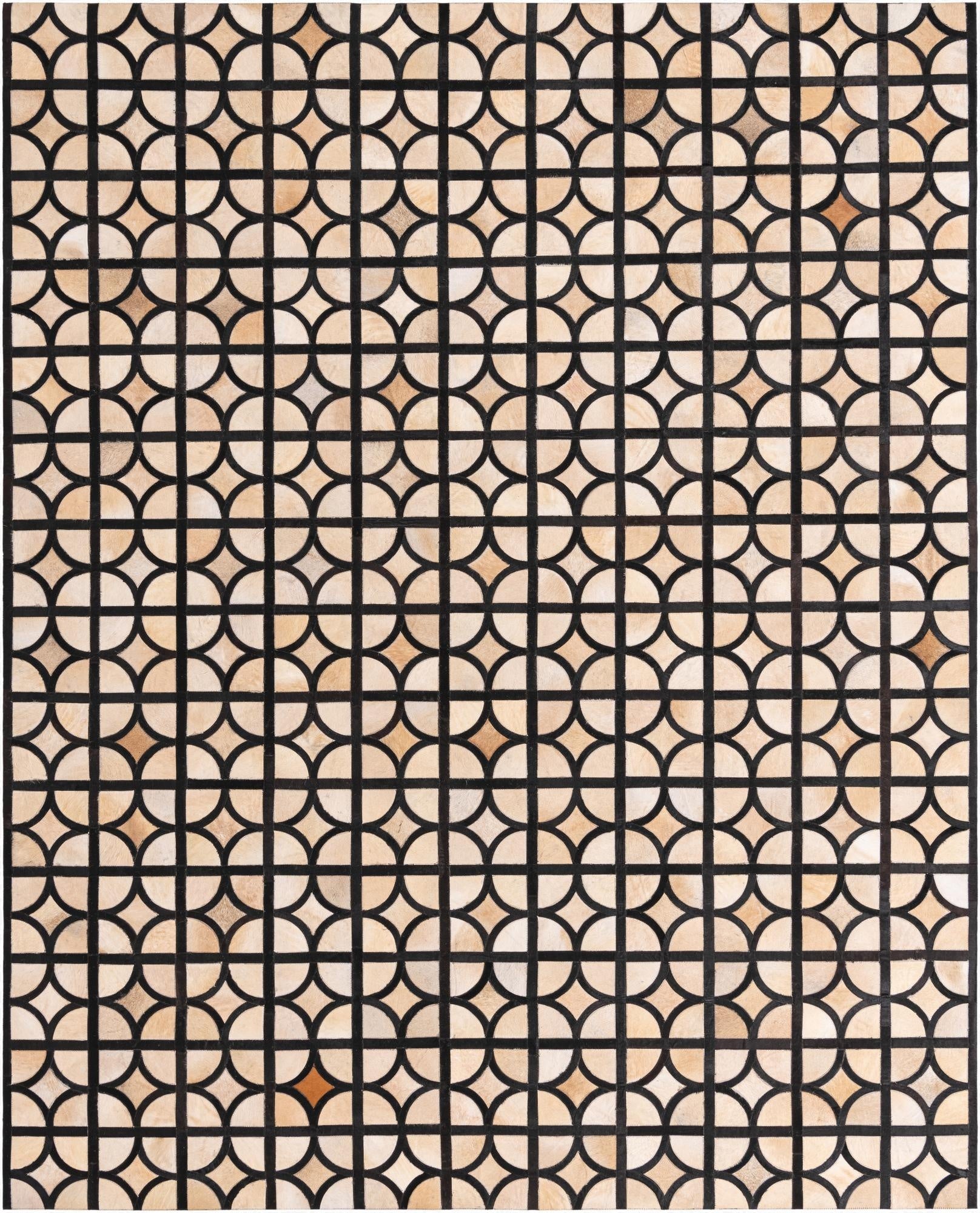 8' 1 x 10' Cowhide Leather Rug