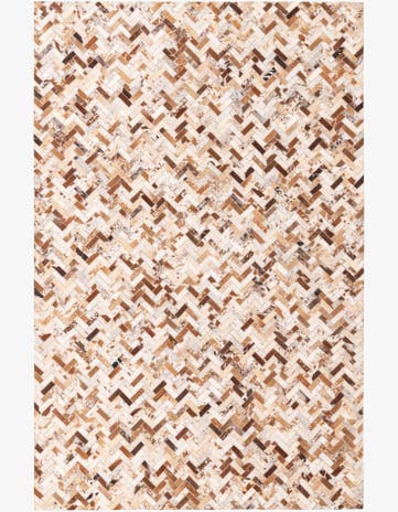 5' 2 x 8' Cowhide Leather Rug