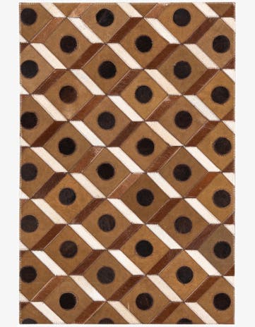 2' x 3' Cowhide Leather Rug