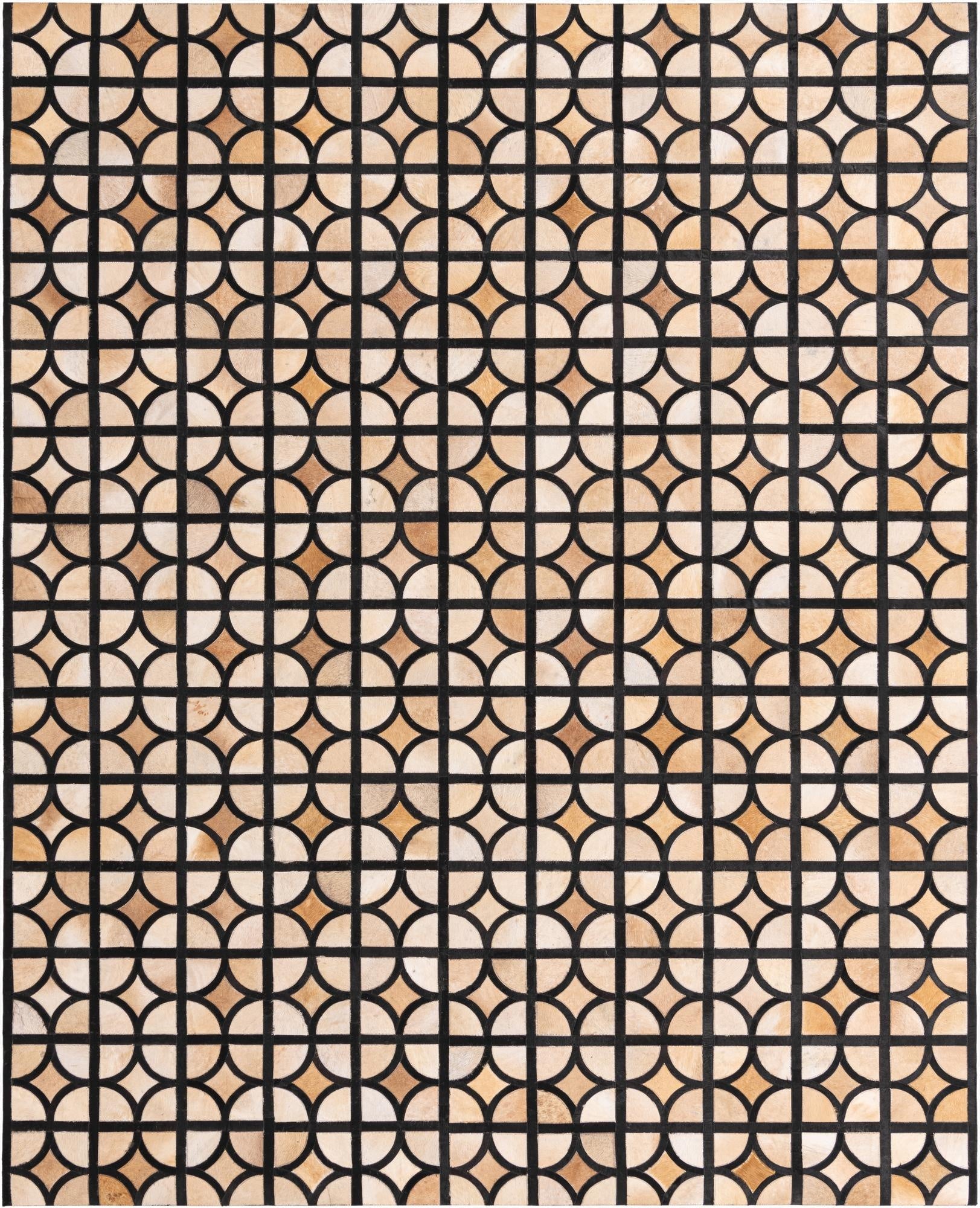 8' 1 x 10' Cowhide Leather Rug