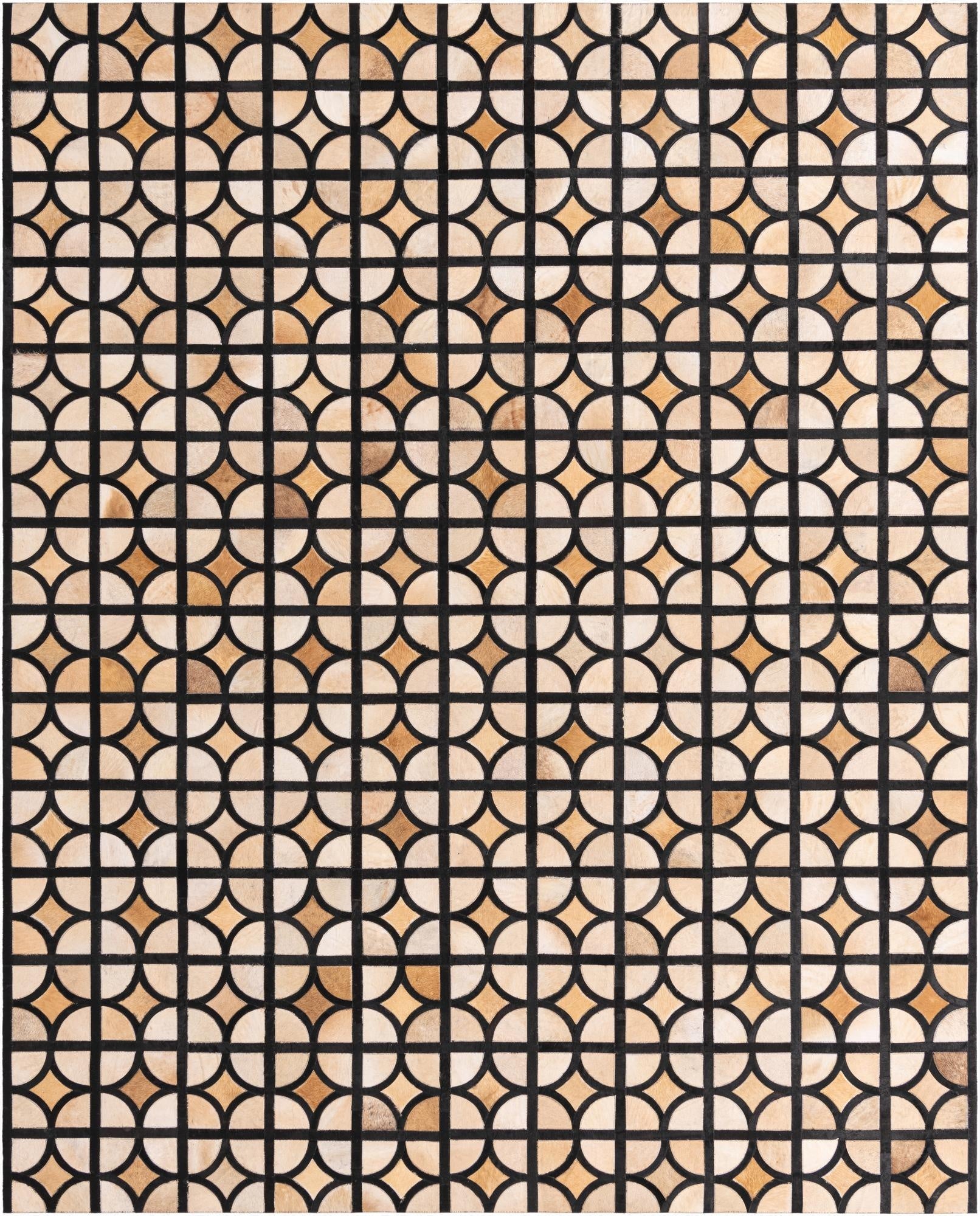 8' 1 x 10' Cowhide Leather Rug