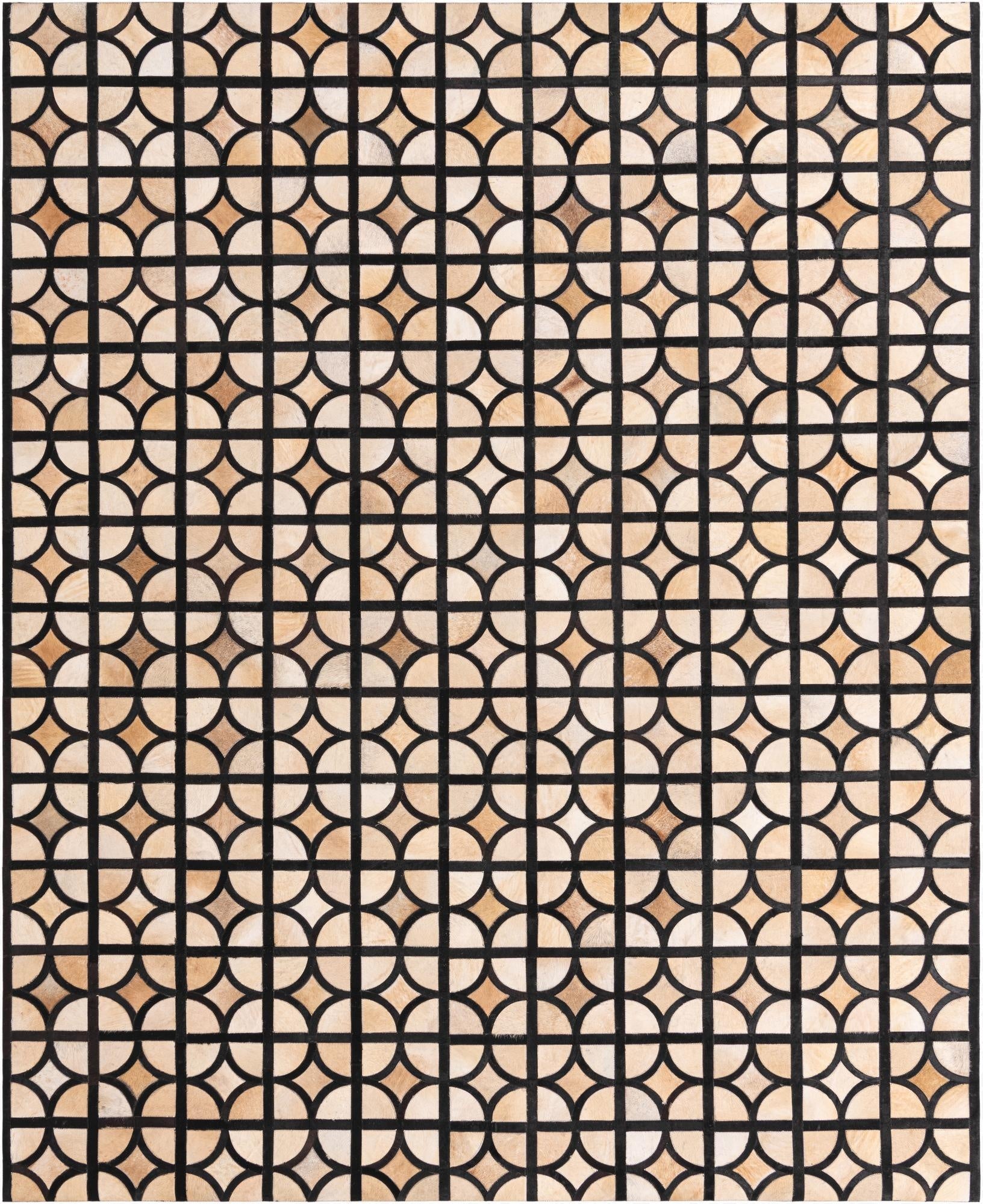 8' 1 x 10' Cowhide Leather Rug