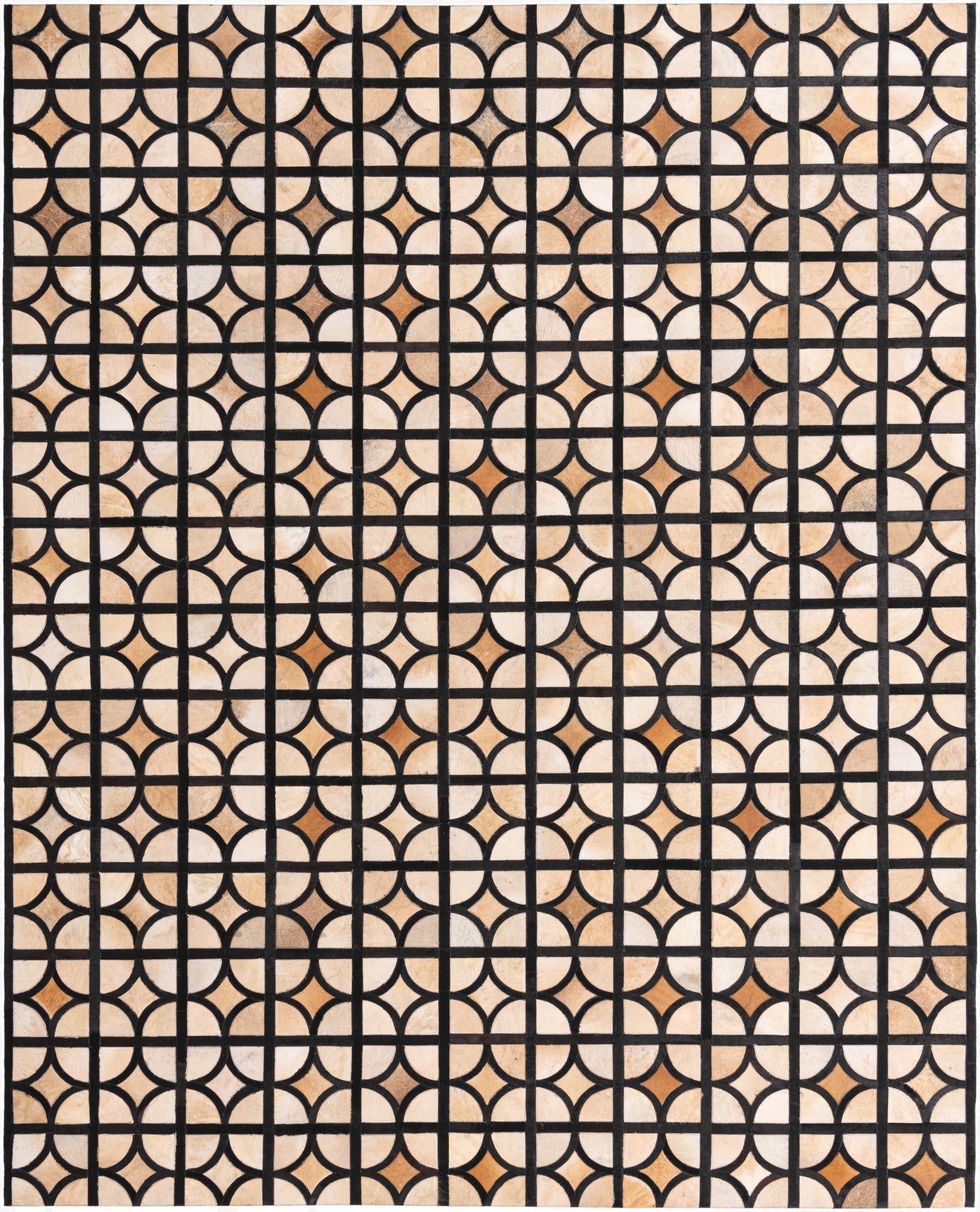 8' 1 x 10' Cowhide Leather Rug