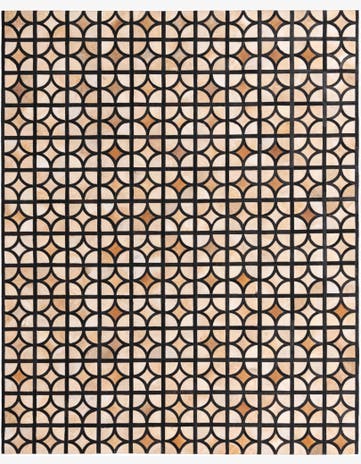 8' 1 x 10' Cowhide Leather Rug