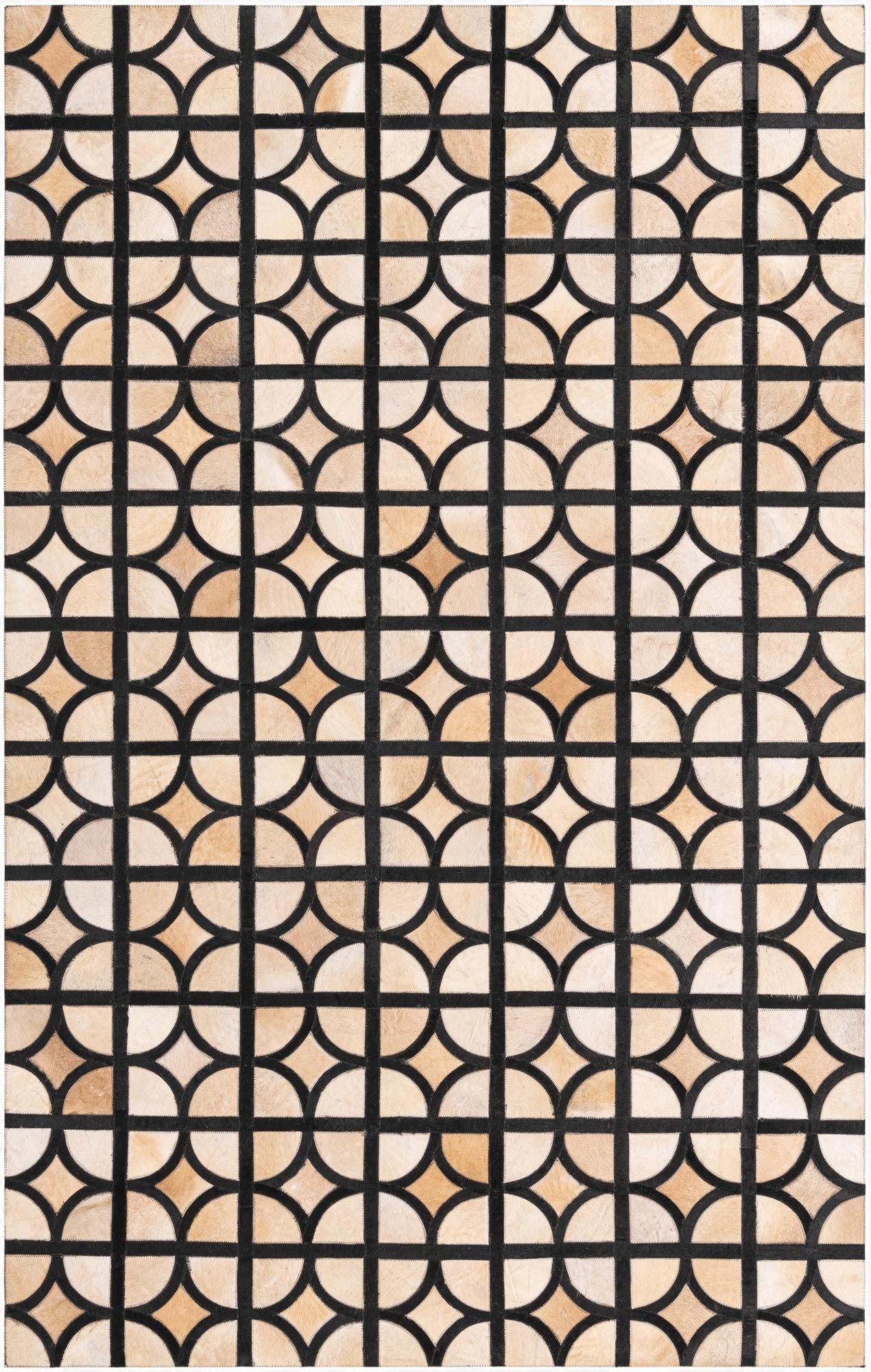 5' x 7' 10 Cowhide Leather Rug