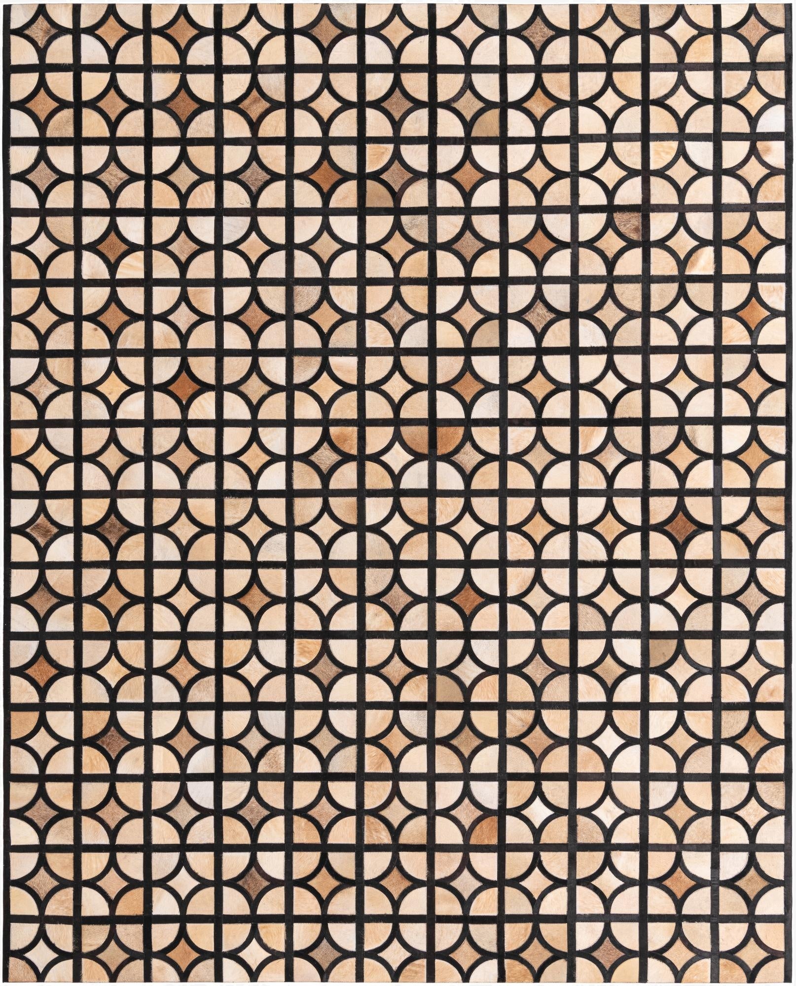 8' 1 x 10' Cowhide Leather Rug