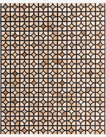 8' 1 x 10' Cowhide Leather Rug