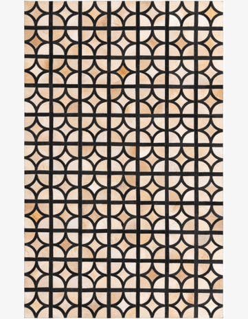 5' 1 x 8' Cowhide Leather Rug