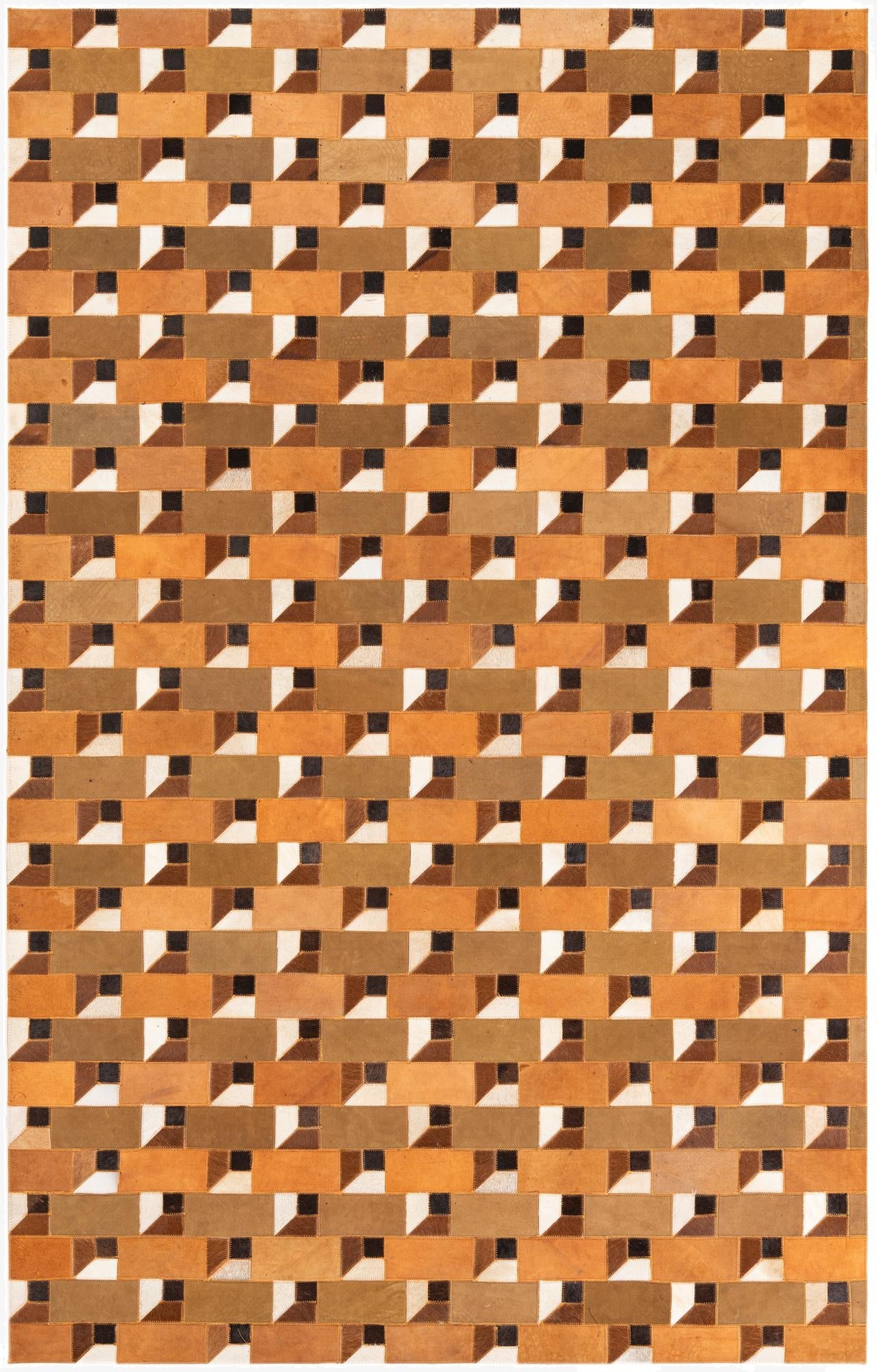 5' x 7' 10 Cowhide Leather Rug