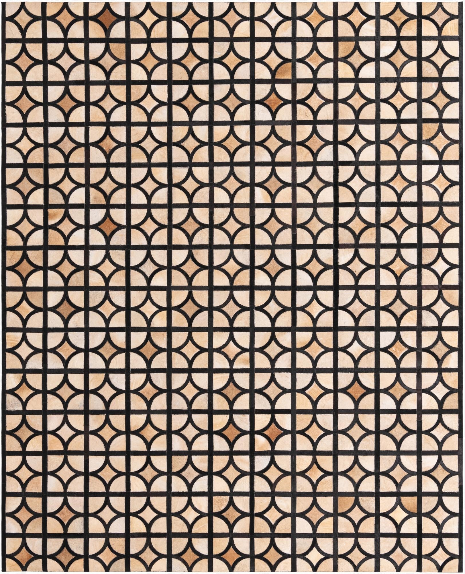 8' 1 x 10' Cowhide Leather Rug