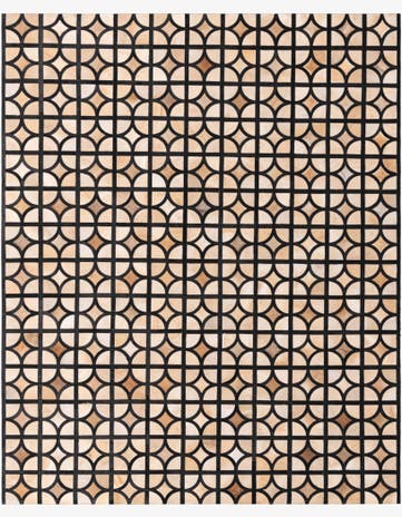 8' 1 x 10' Cowhide Leather Rug