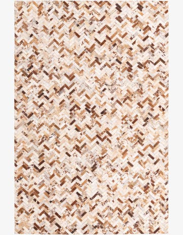 5' 2 x 8' Cowhide Leather Rug