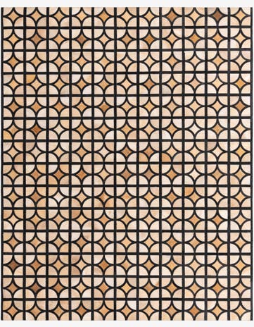 8' 1 x 10' Cowhide Leather Rug