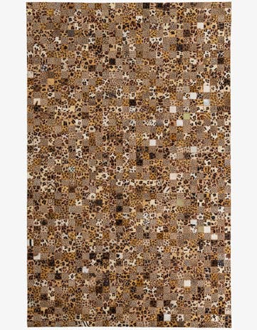 5' x 8' 1 Cowhide Leather Rug