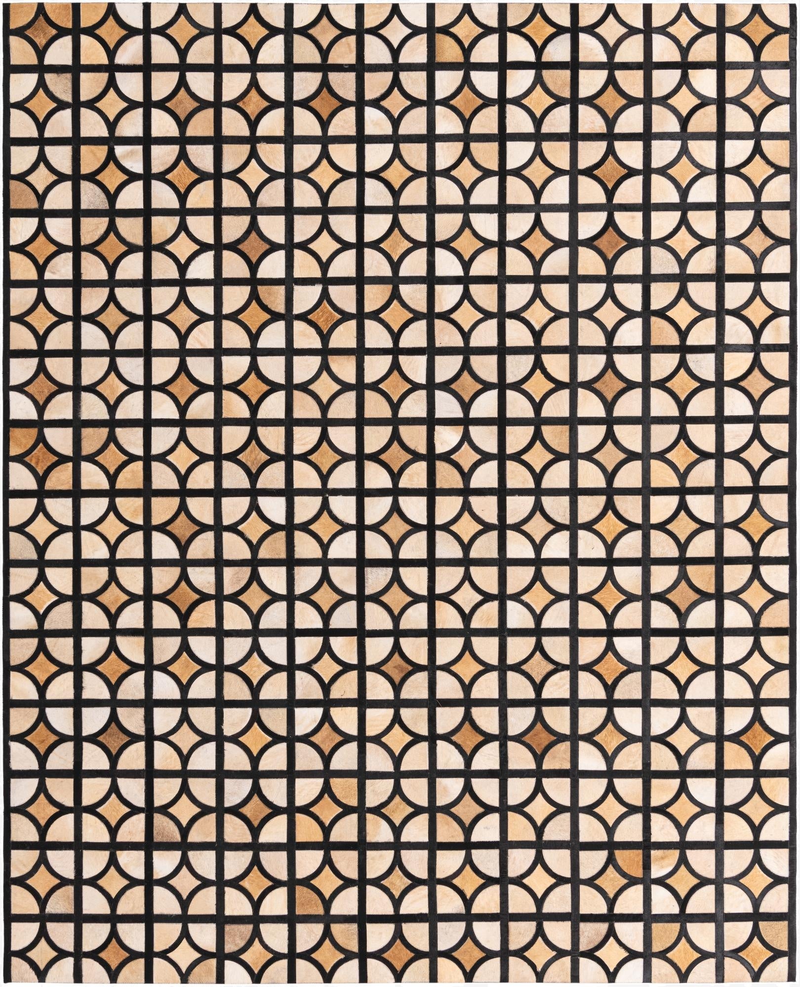 8' 2 x 10' 1 Cowhide Leather Rug