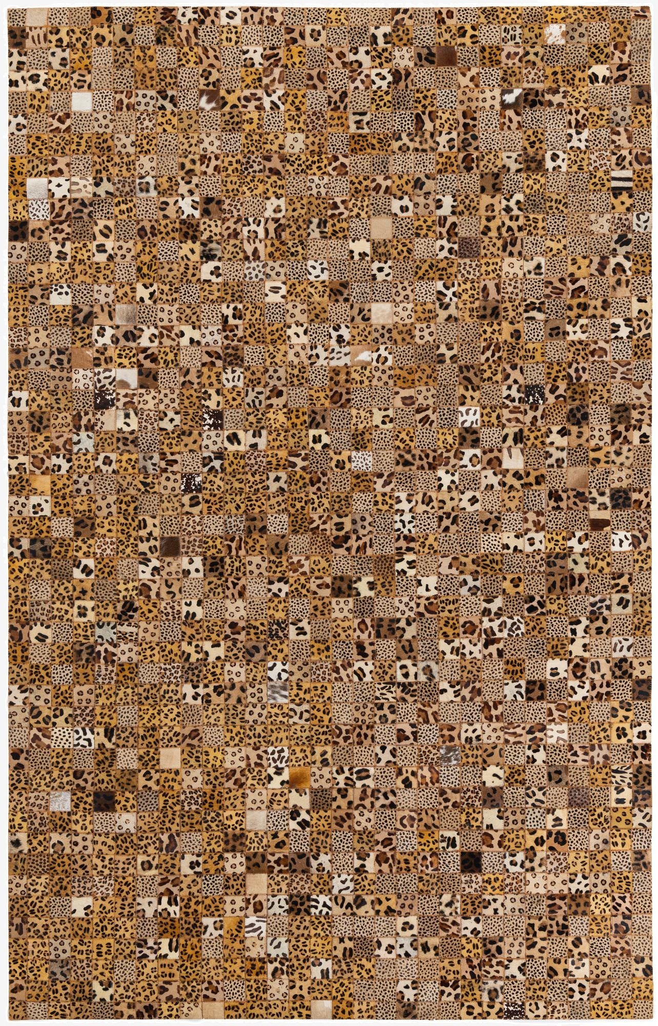 5' 1 x 8' Cowhide Leather Rug