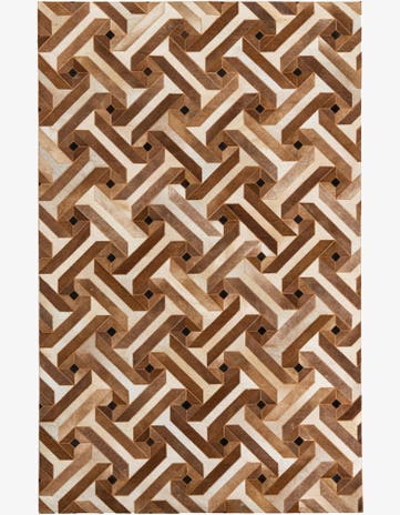 5' 1 x 8' 1 Cowhide Leather Rug