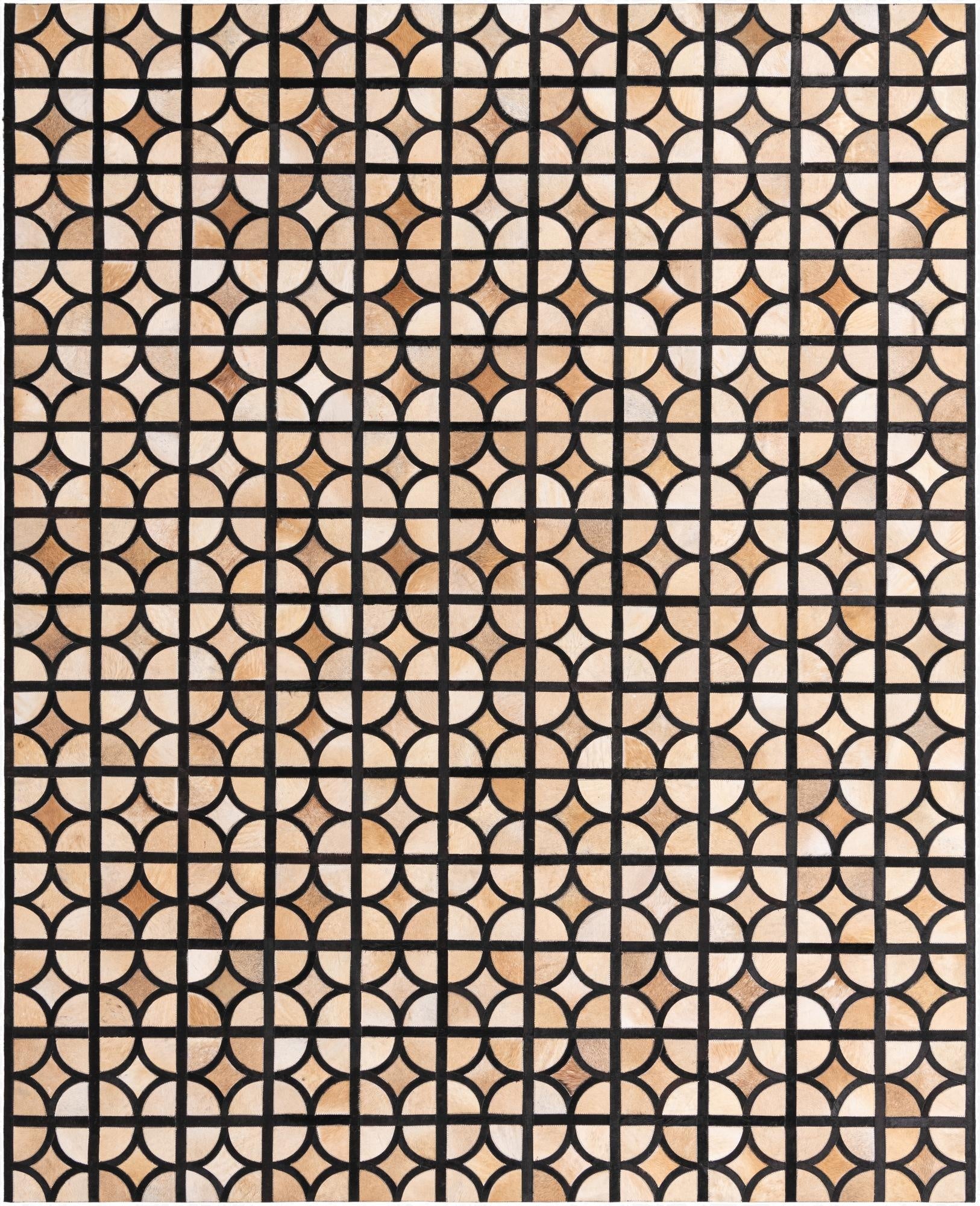 8' 1 x 10' Cowhide Leather Rug