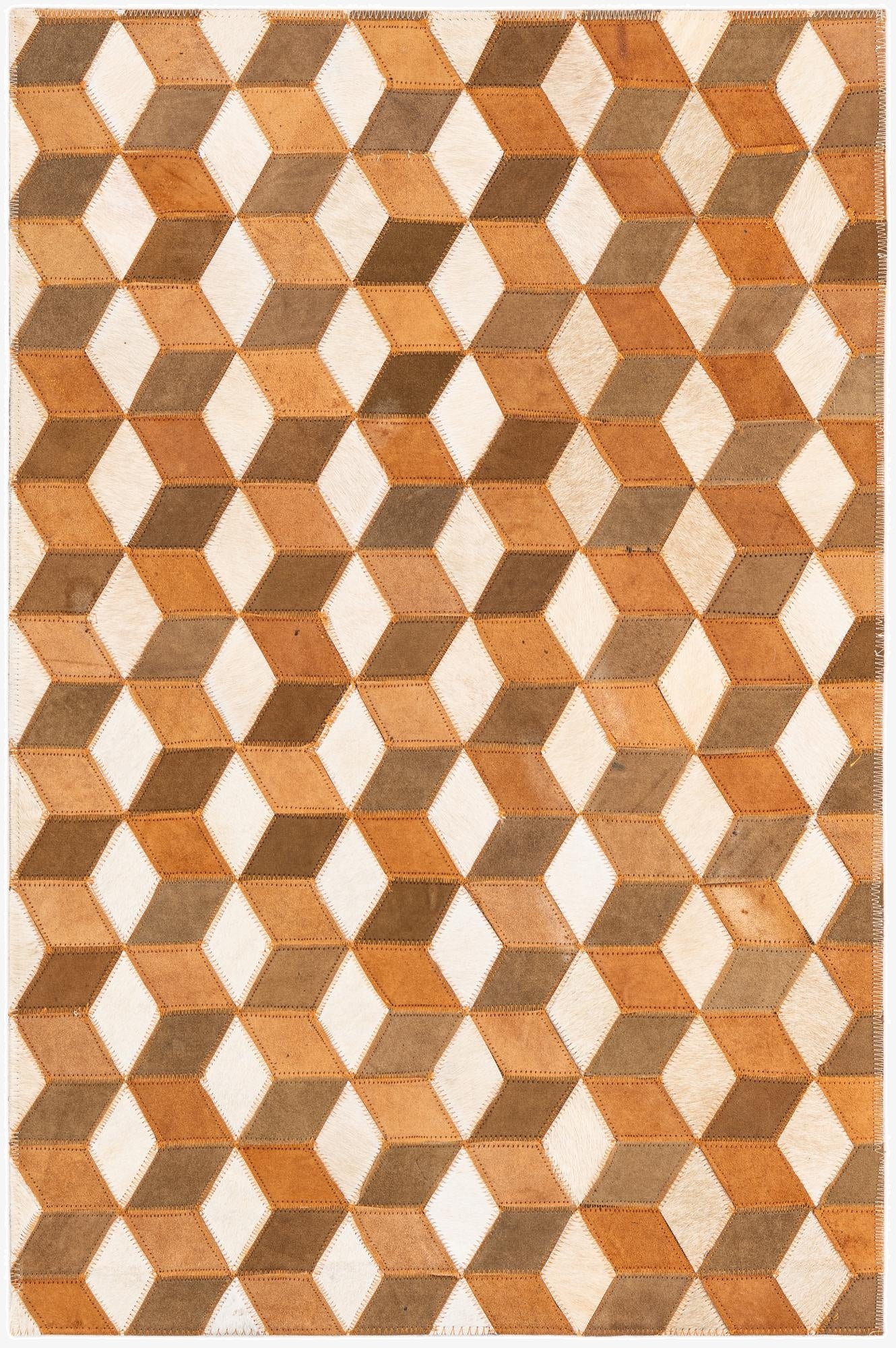 2' x 3' Cowhide Leather Rug