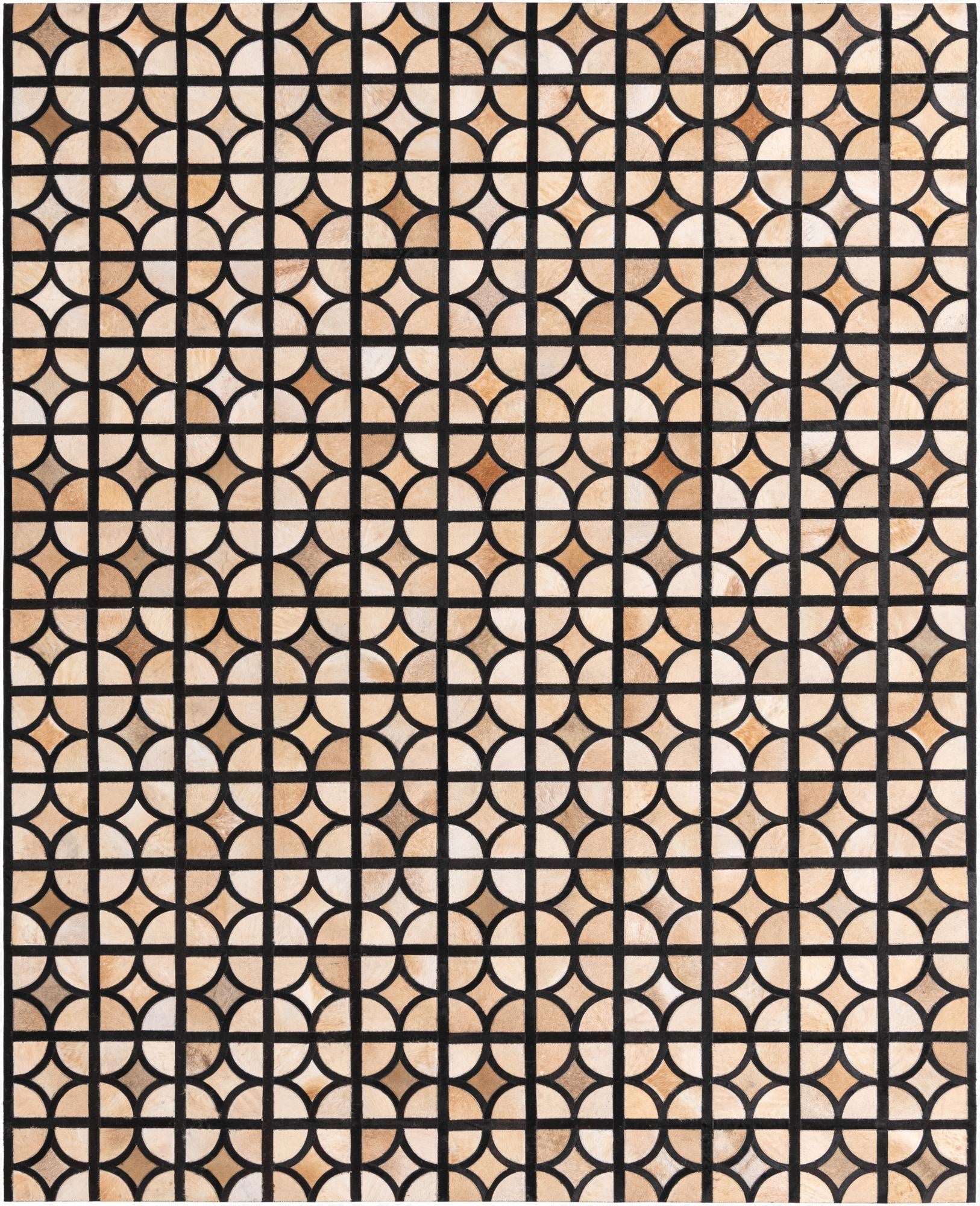 8' 1 x 10' Cowhide Leather Rug