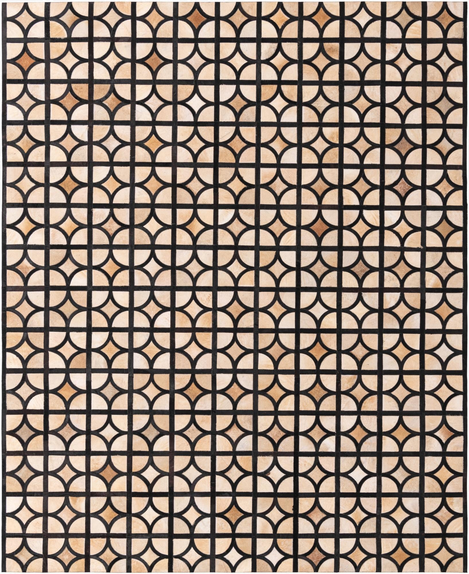 8' 1 x 10' Cowhide Leather Rug