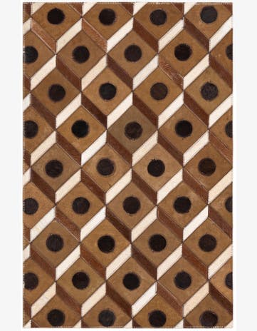 2' x 3' Cowhide Leather Rug