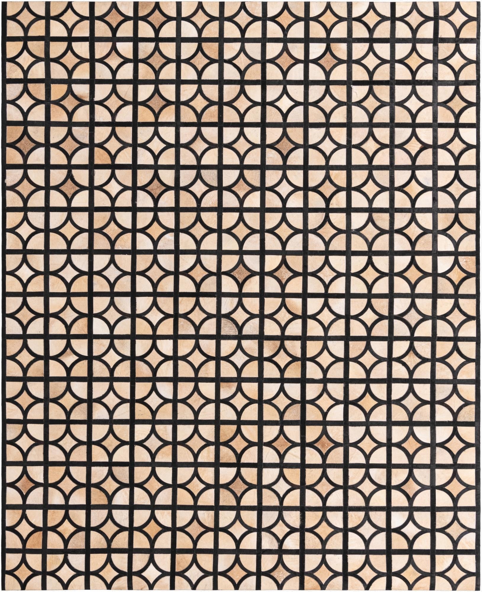 8' 1 x 10' Cowhide Leather Rug