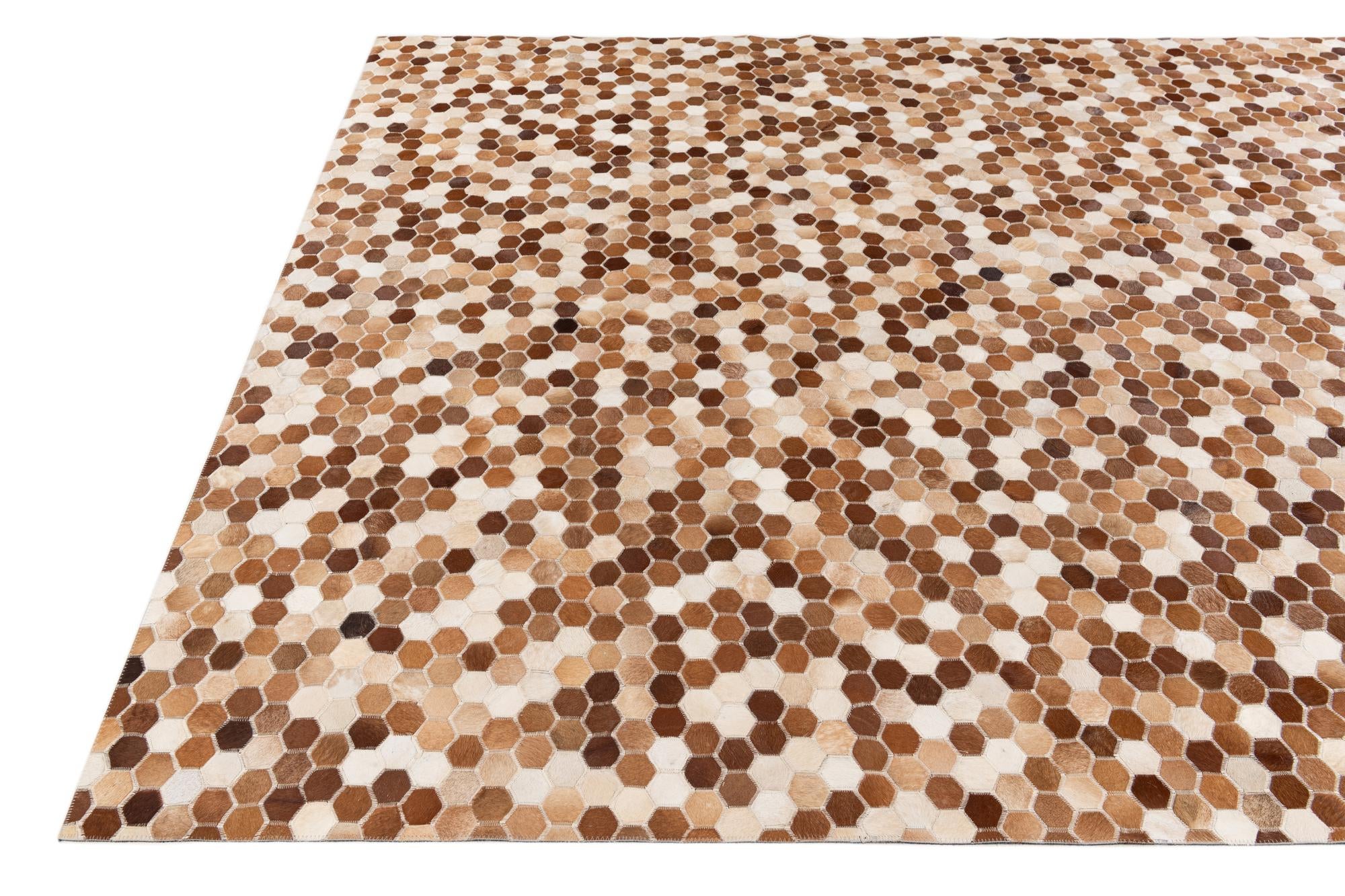 7' 9 x 9' 8 Cowhide Stocks Rug