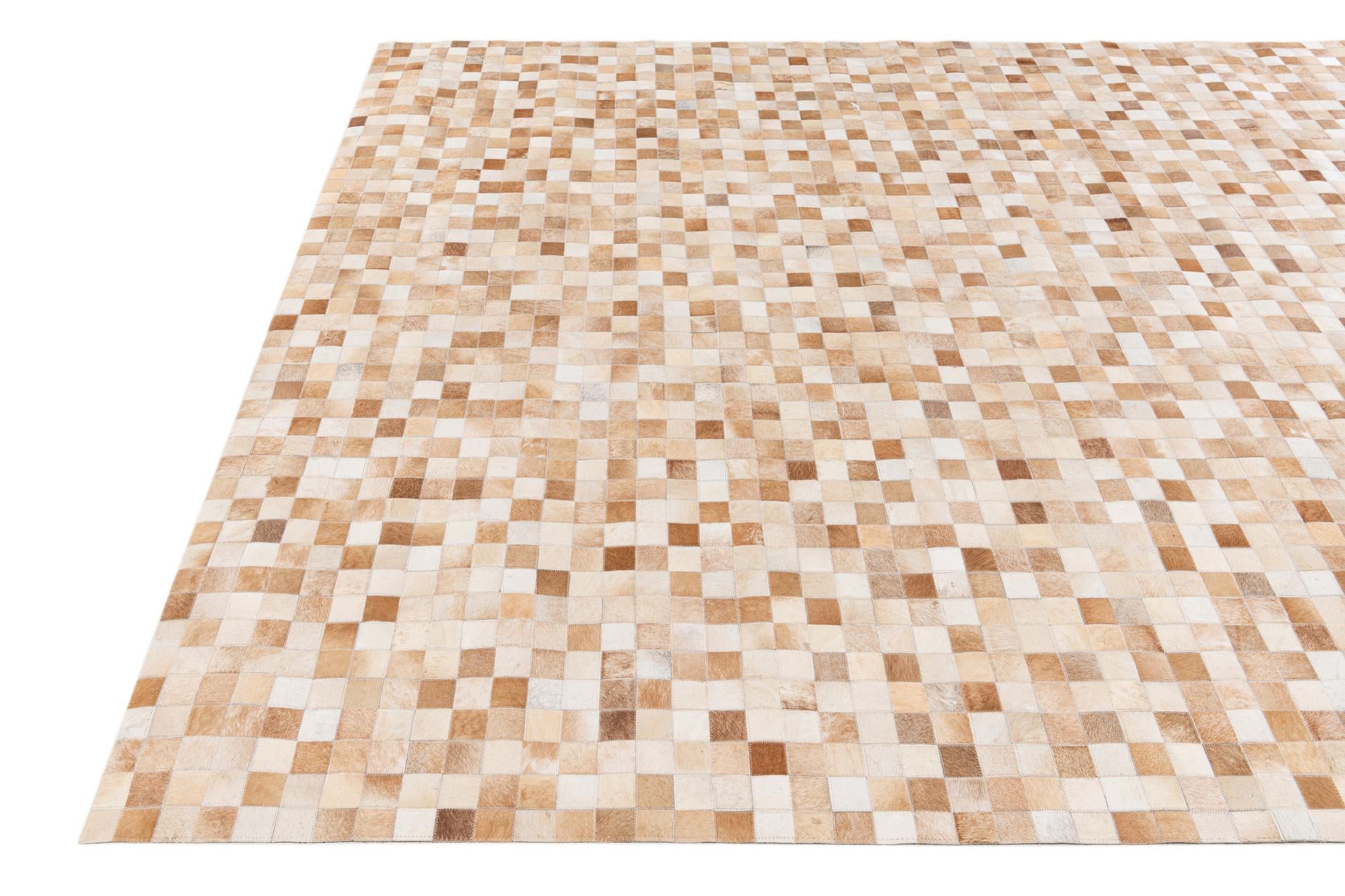 7' 11 x 9' 10 Cowhide Stocks Rug