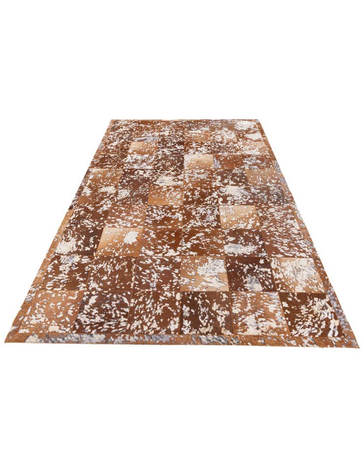 Detail image of 5' 2 x 8' Cowhide Stocks Rug
