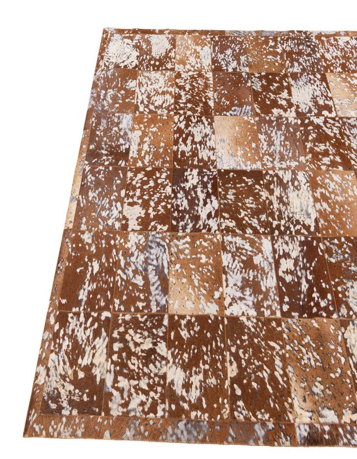 Detail image of 5' 2 x 8' Cowhide Stocks Rug