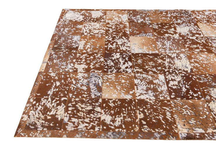 Detail image of 5' 2 x 8' Cowhide Stocks Rug