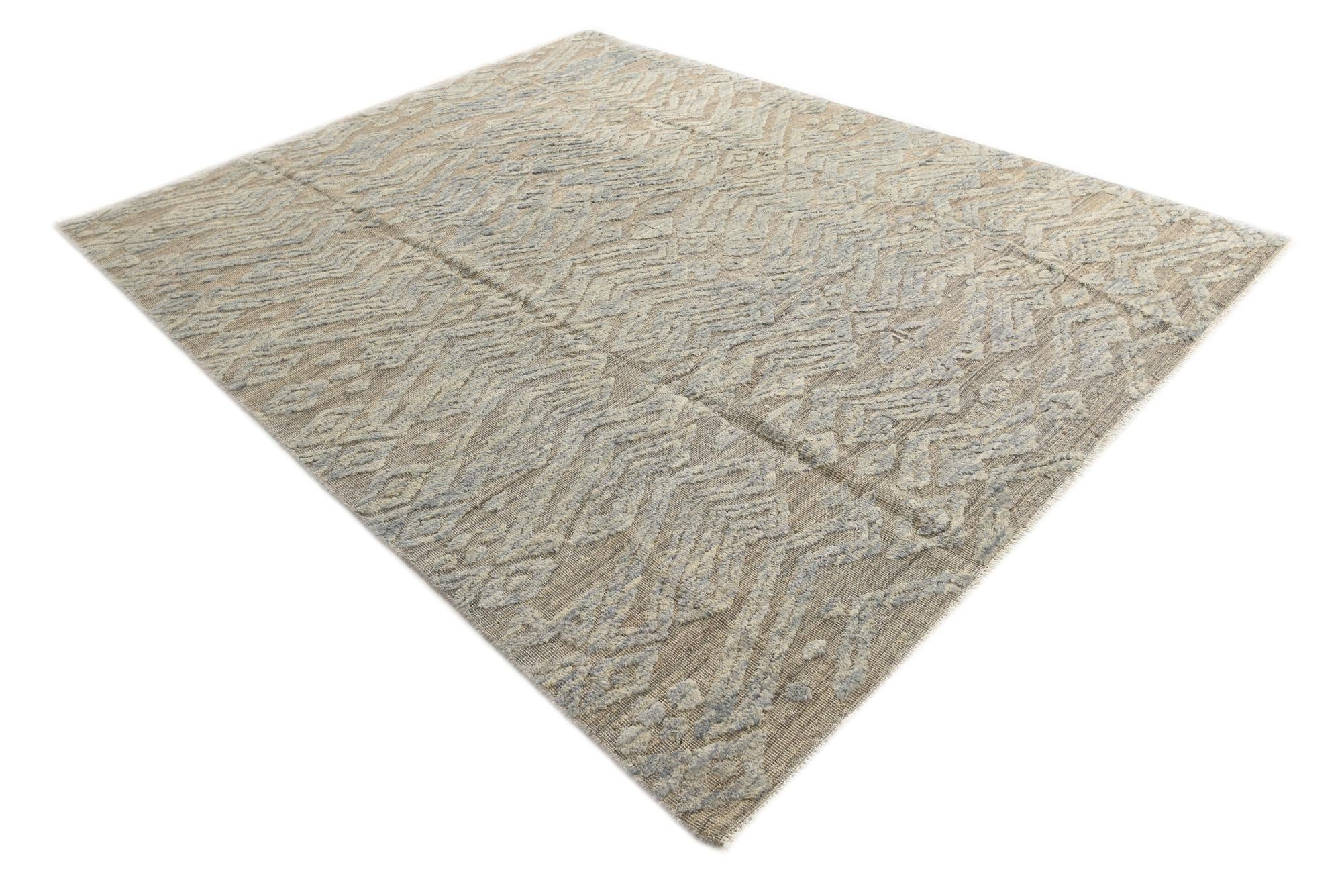 8' x 10' 3 Hand Knotted Darya Wool Rug