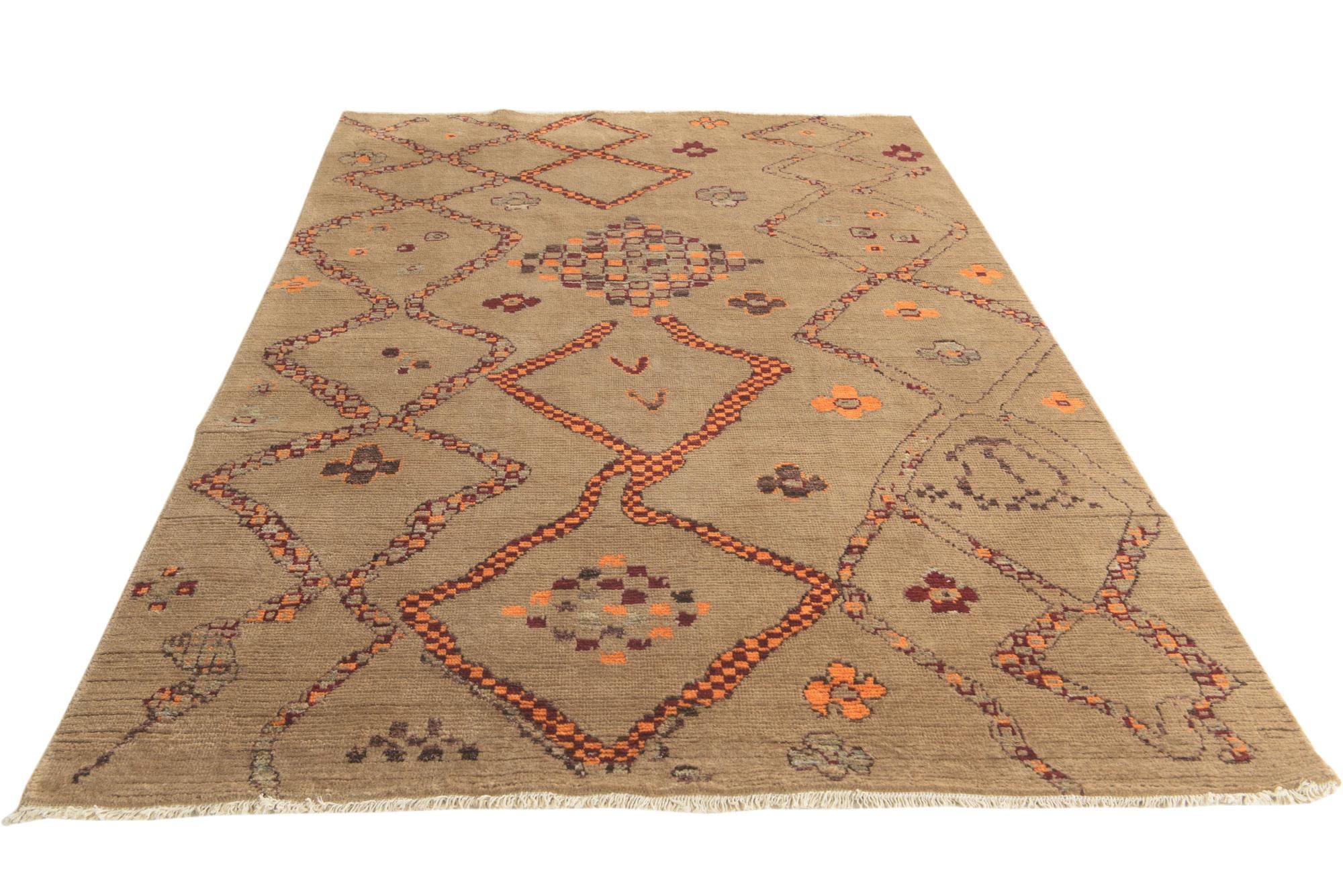 6' 2 x 9' 2 Hand Knotted Darya Wool Rug