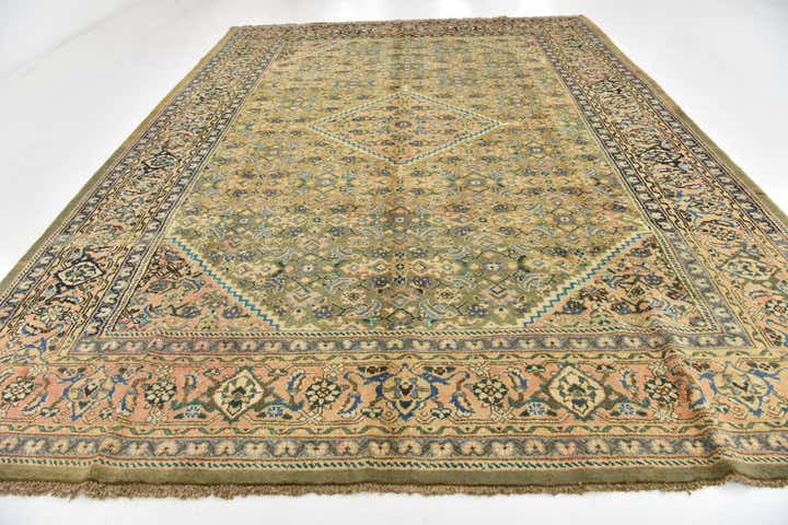 9' 10 x 13' 4 Hand Knotted Farahan Persian Wool Rug