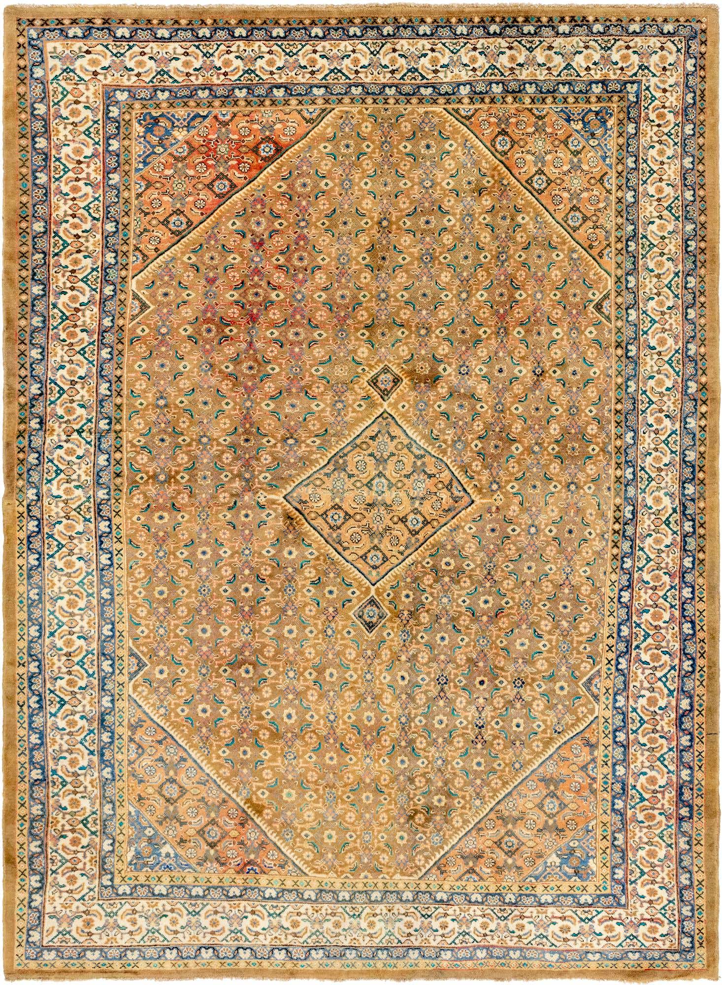9' 9 x 13' 5 Hand Knotted Farahan Persian Wool Rug