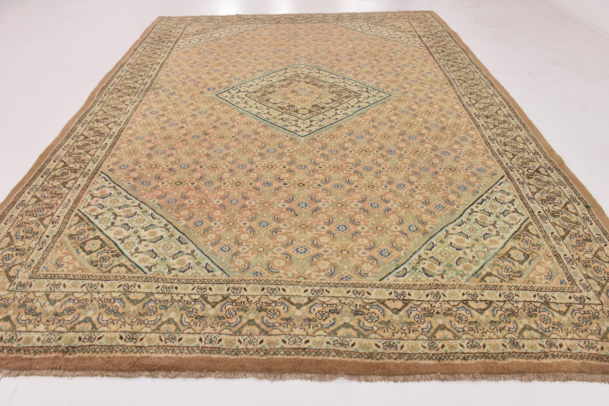 9' 10 x 13' 2 Hand Knotted Farahan Persian Wool Rug