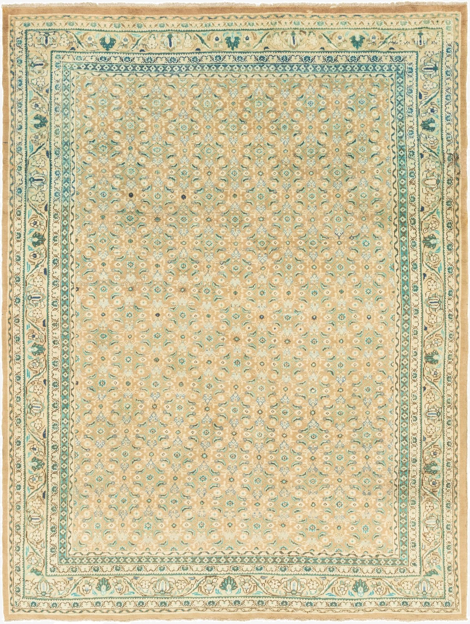 10' 4 x 13' 10  Hand Knotted Farahan Persian Wool Rug