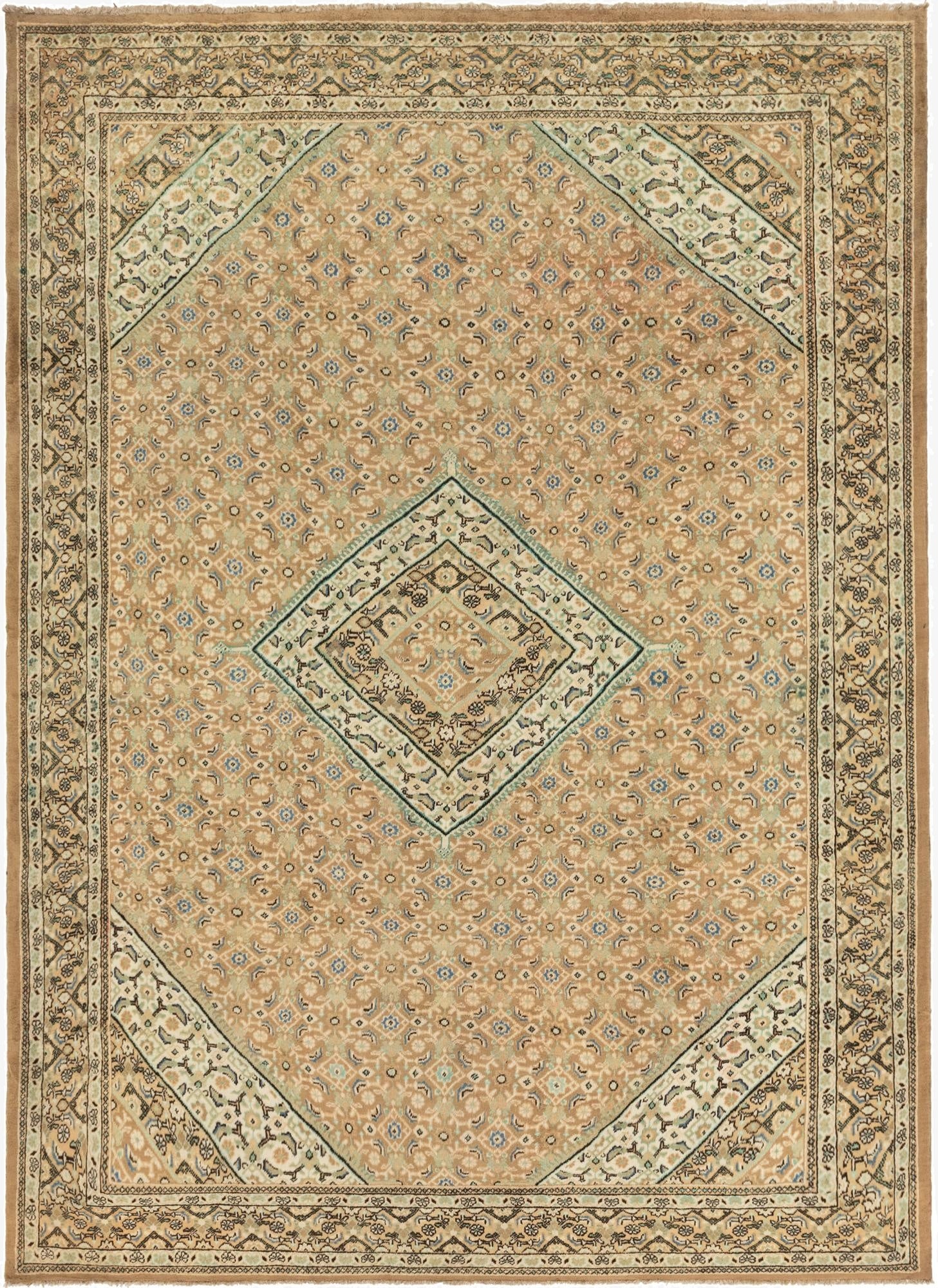 9' 10 x 13' 2  Hand Knotted Farahan Persian Wool Rug