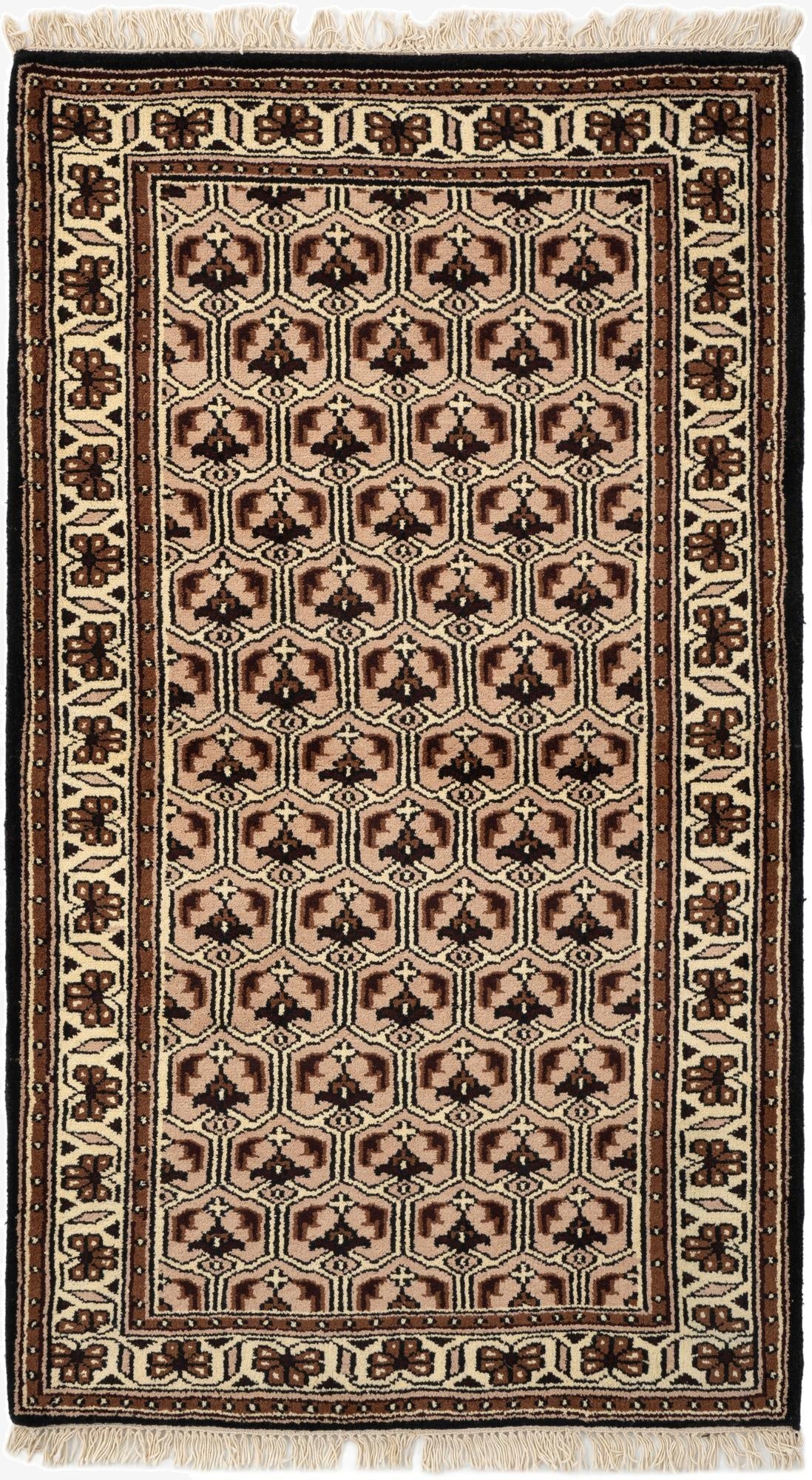 3' 2 x 5' 5  Hand Knotted Ferdos Wool Rug