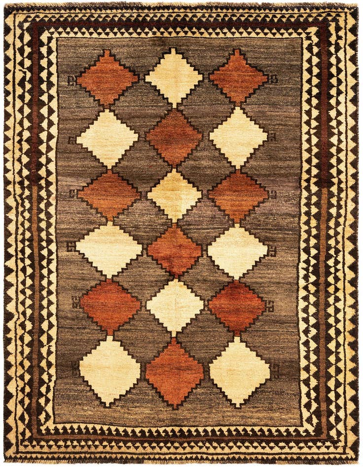 Detail image of 4' 6 x 7' 7 Gabbeh Wool Rug