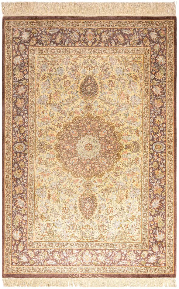 Detailansicht von 100cm x 150cm Ghom Silk Teppich
