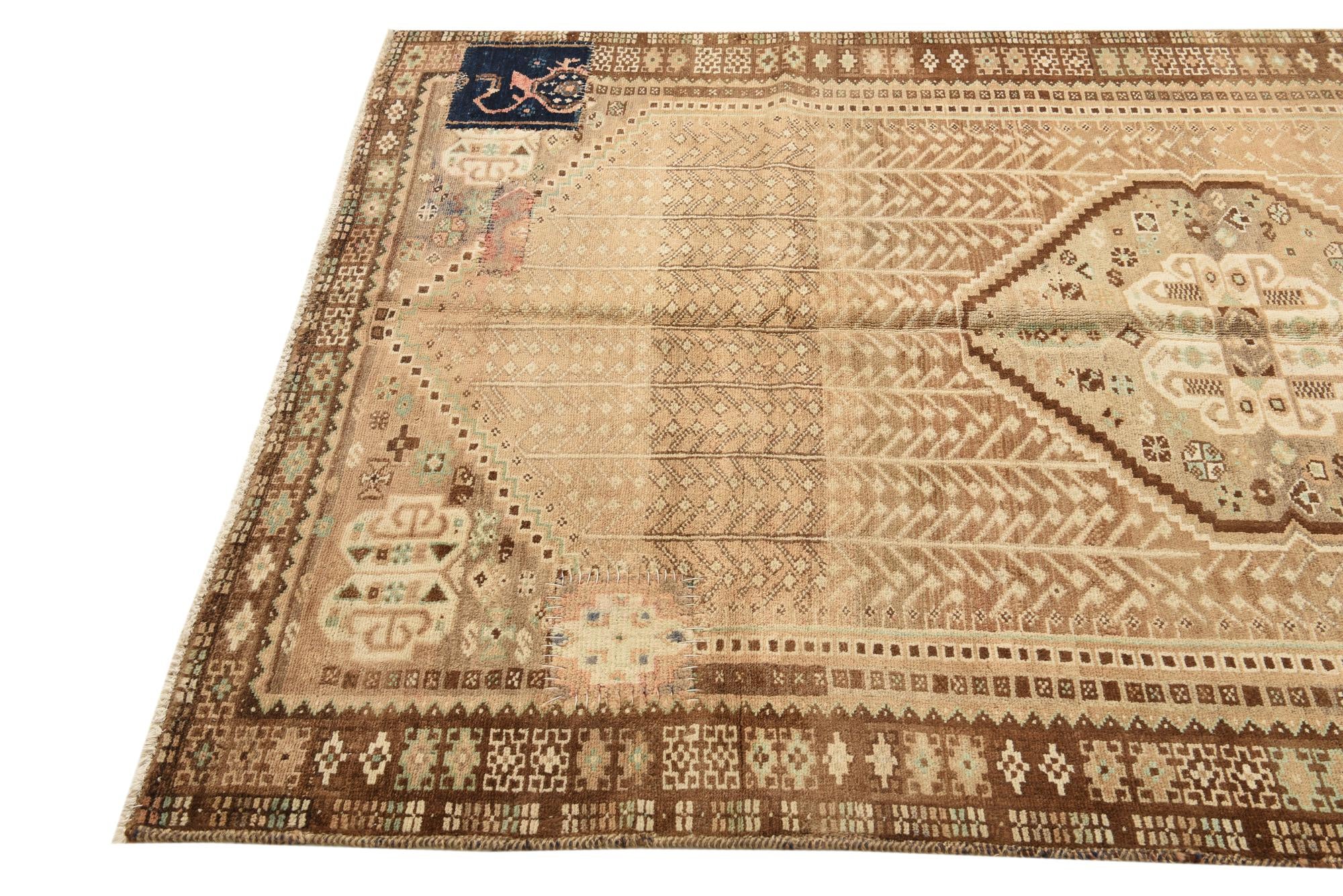 5' x 8' 4 Hand Knotted Hamedan Persian Wool Rug
