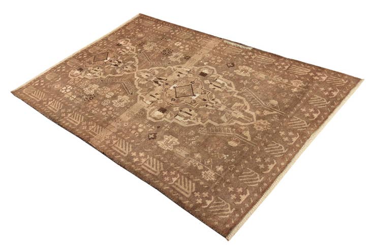 Detail image of 4' x 6' 1 Hand Knotted Hamedan Persian Wool Rug