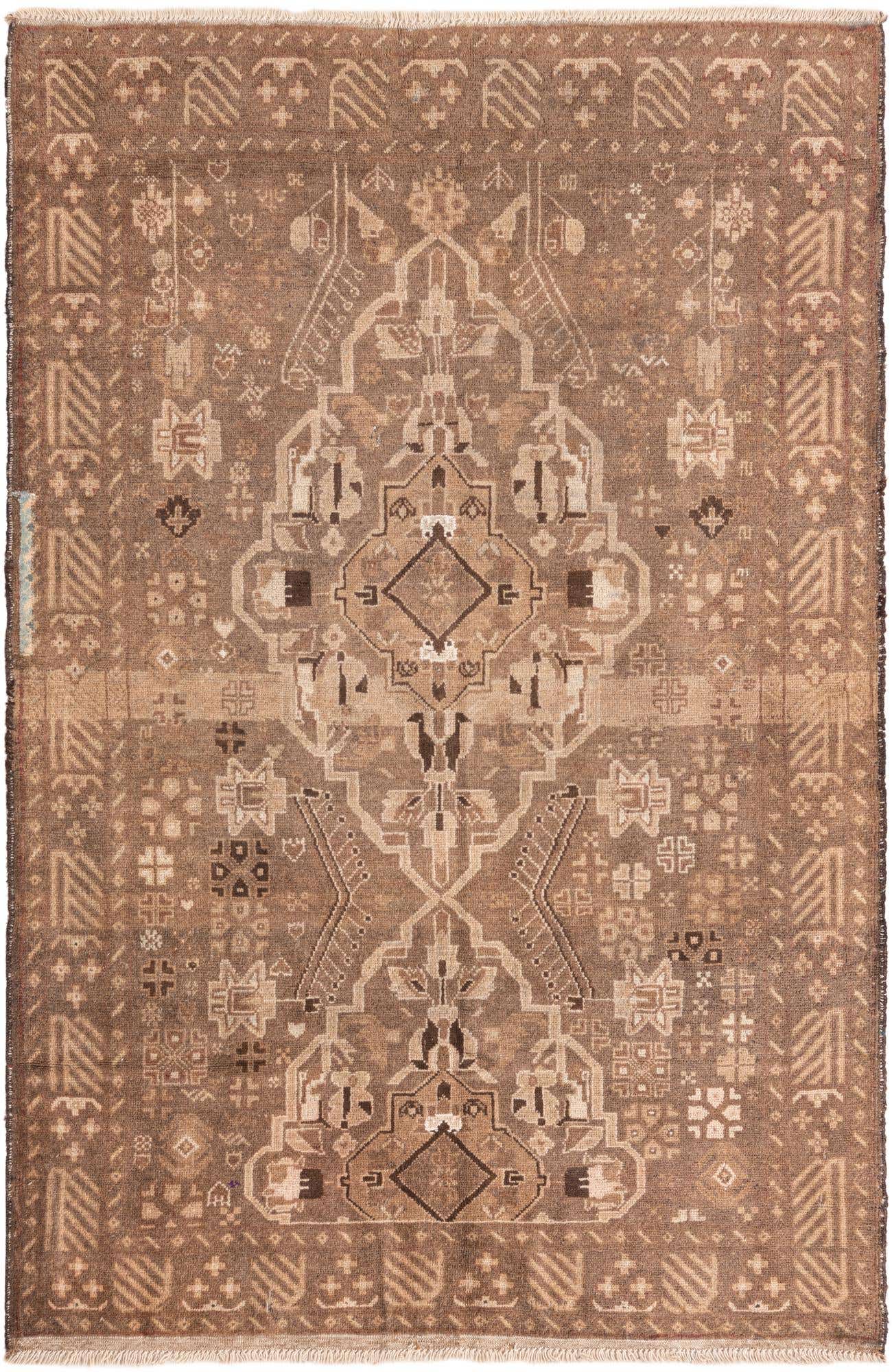 4' x 6' 1 Hand Knotted Hamedan Persian Wool Rug