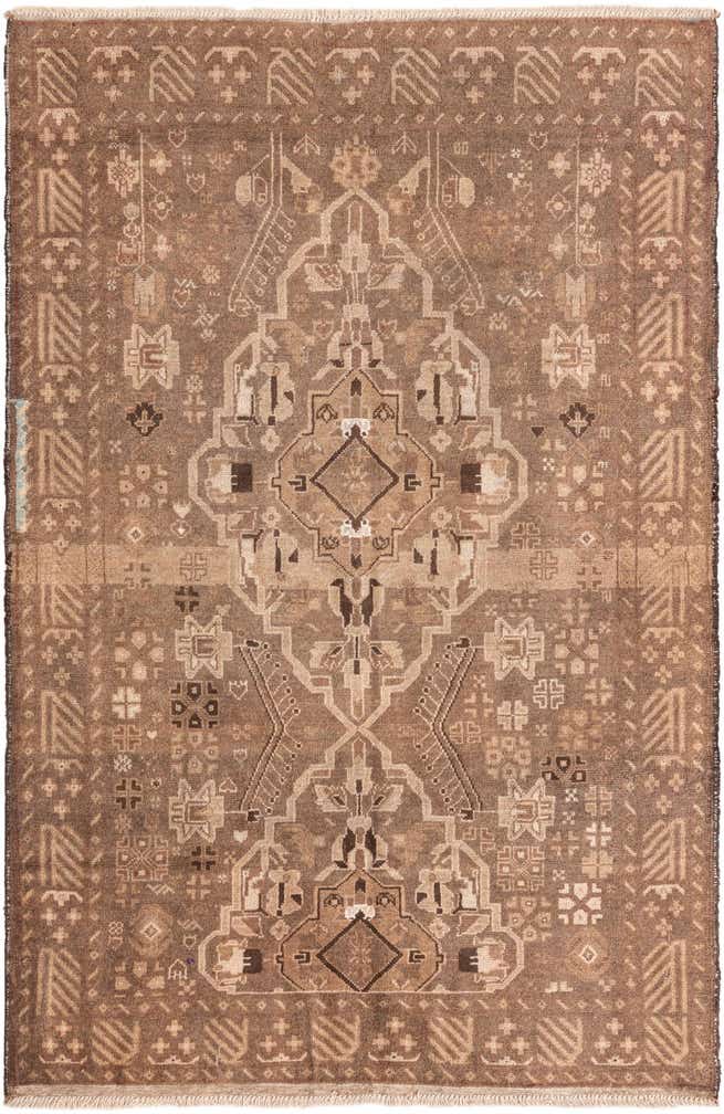 4' x 6' 1 Hand Knotted Hamedan Persian Wool Rug