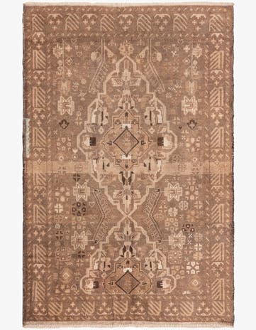 4' x 6' 1 Hand Knotted Hamedan Persian Wool Rug