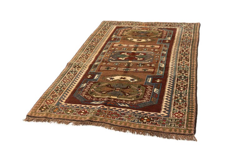 Detail image of 4' 7 x 6' 10 Hand Knotted Kars Wool Rug